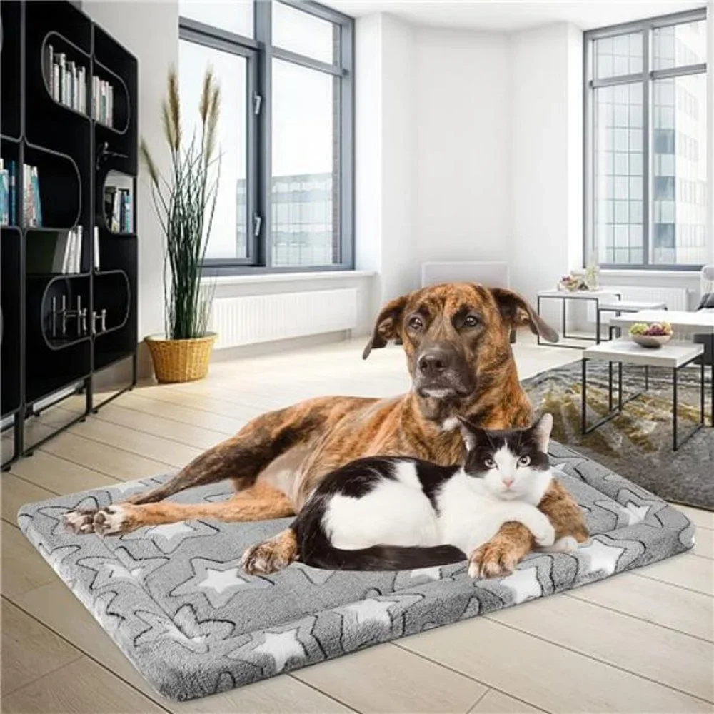 Dog Bed Mat Dog Crate Pad Reversible Kennel Pad, Grey